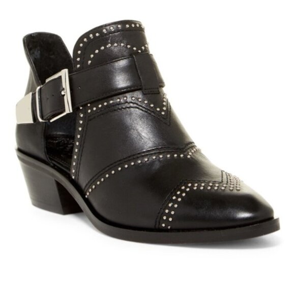 Vince Camuto Shoes - Vince Camuto  Raina Cutout  leather black studded booties 9.5 W